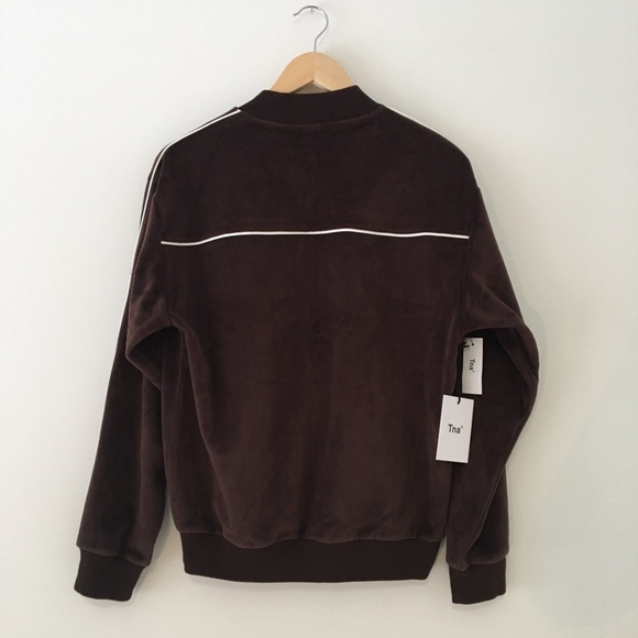 NWT TNA Aritzia Velour Zip-up Track Jacket Brown Size XS - Picture 2 of 6
